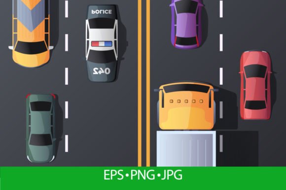 Download Highway Aerial View. Cartoon Top View - Aerial Collection