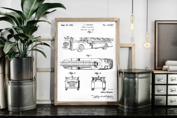 Download Aerial Fire Truck Vintage Patent Image - Premium Resources